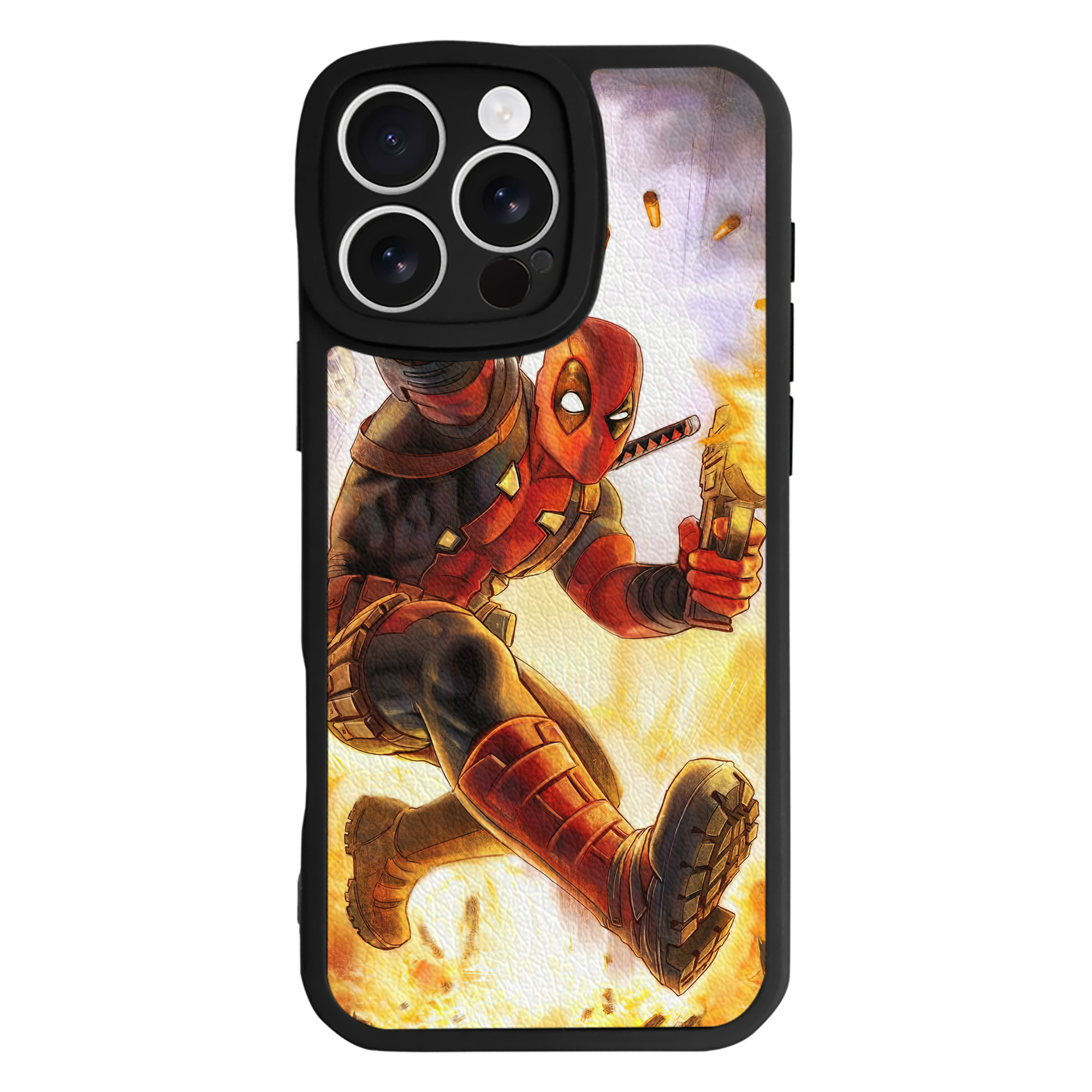 （画像用） Deadpool デッドプール 【iPhone 16シリーズ対応】シリコンスマホケース（レザー調） 材質：シリコン